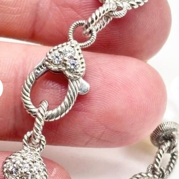 Judith Ripka Sterling Silver Amethyst, CZ & Pearl Fleur-de-Lis Bracelet - Picture 3 of 5